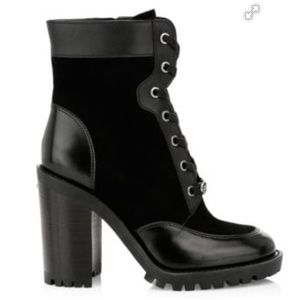 Coach Heeled Lace Up Combat Boots